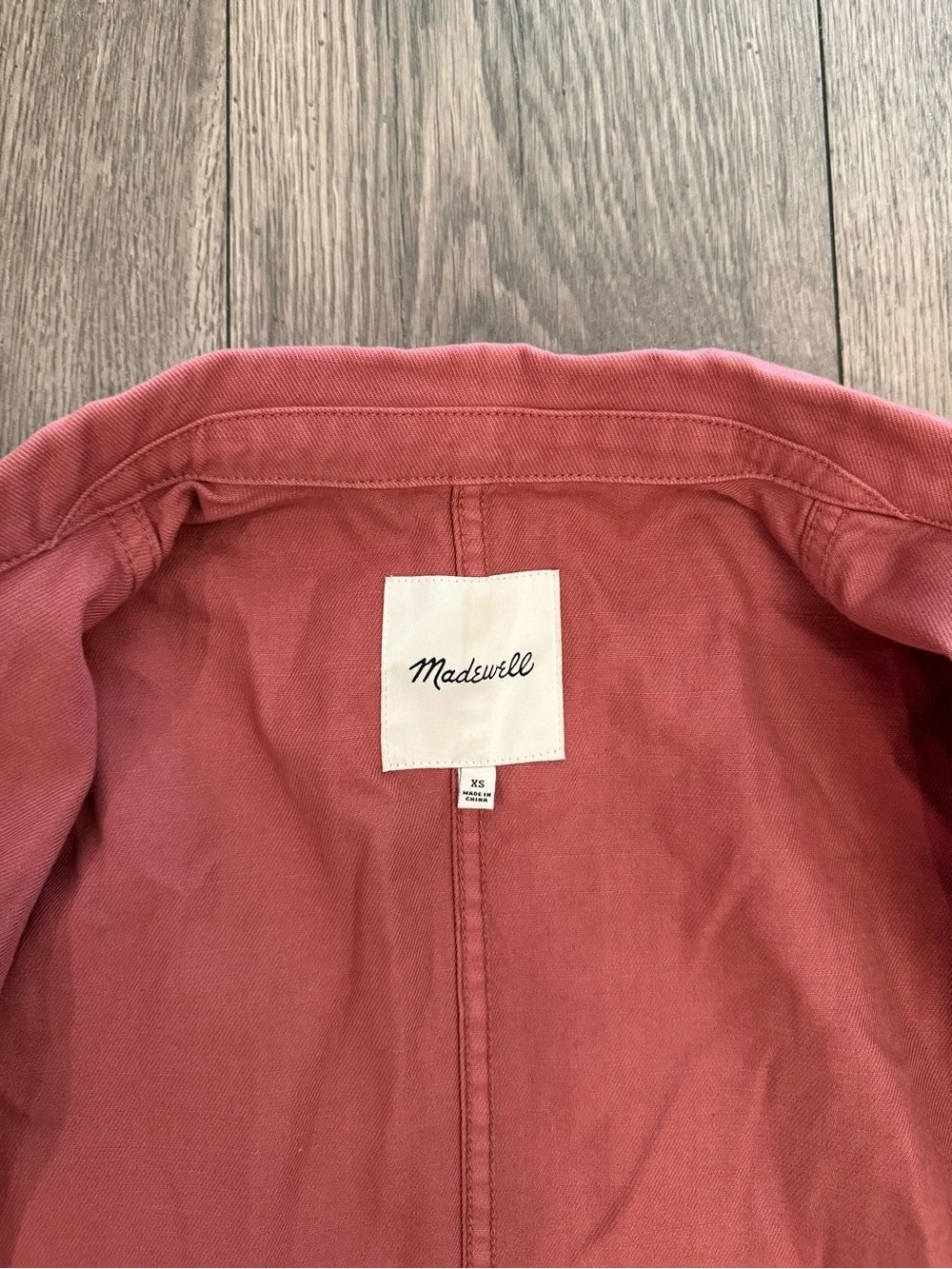 Madewell Rose Coral Pink Ashwood Women’s Unconstructed Chore Coat Jacket SizeXS